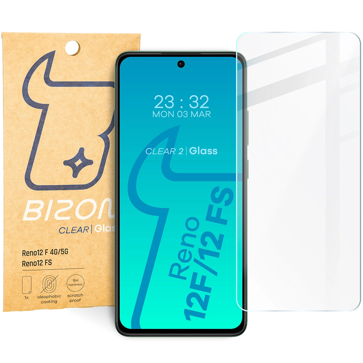 Szkło hartowane Bizon Clear 2 do Oppo Reno12 F 4G/5G/12 FS