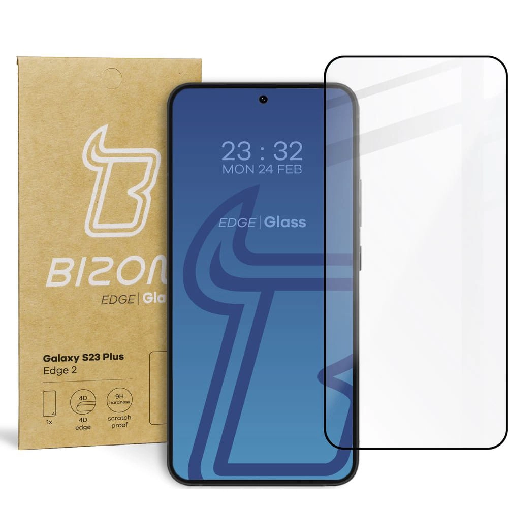 Szkło hartowane Bizon pełne Edge 2 do Galaxy S23 Plus