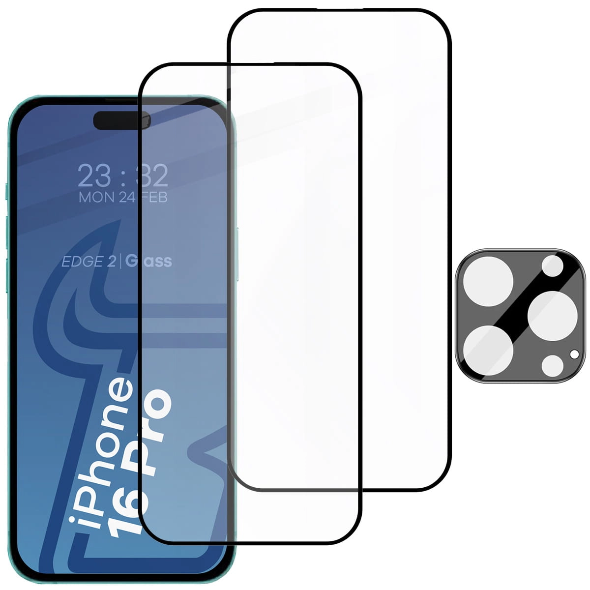 Zestaw ochronny Bizon 2x szkło + szybka na aparat Edge 2 Pack do iPhone 16 Pro Max