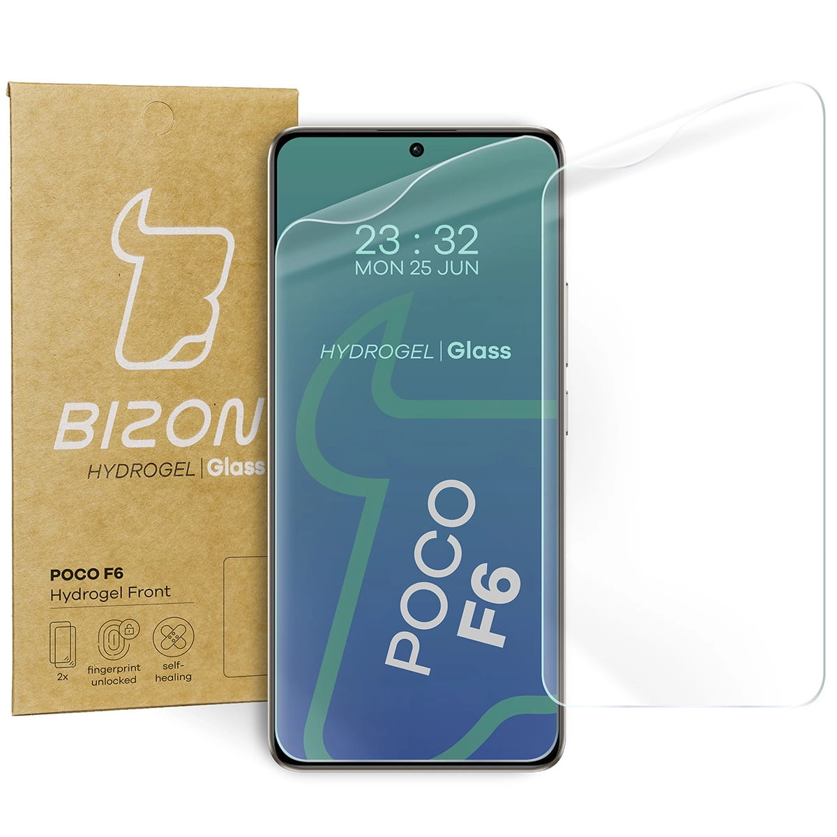 Folia hydrożelowa Bizon na ekran Hydrogel Front do Xiaomi Poco F6 2 sztuki