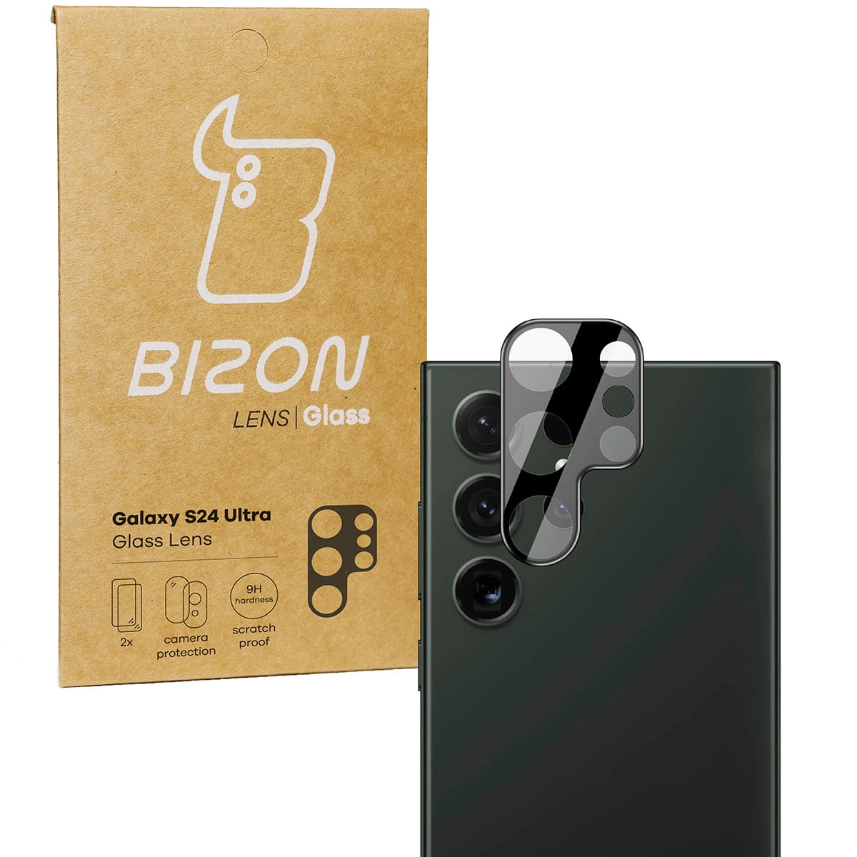 Szkło ochronne Bizon na aparat Lens do Galaxy S24 Ultra 2 sztuki