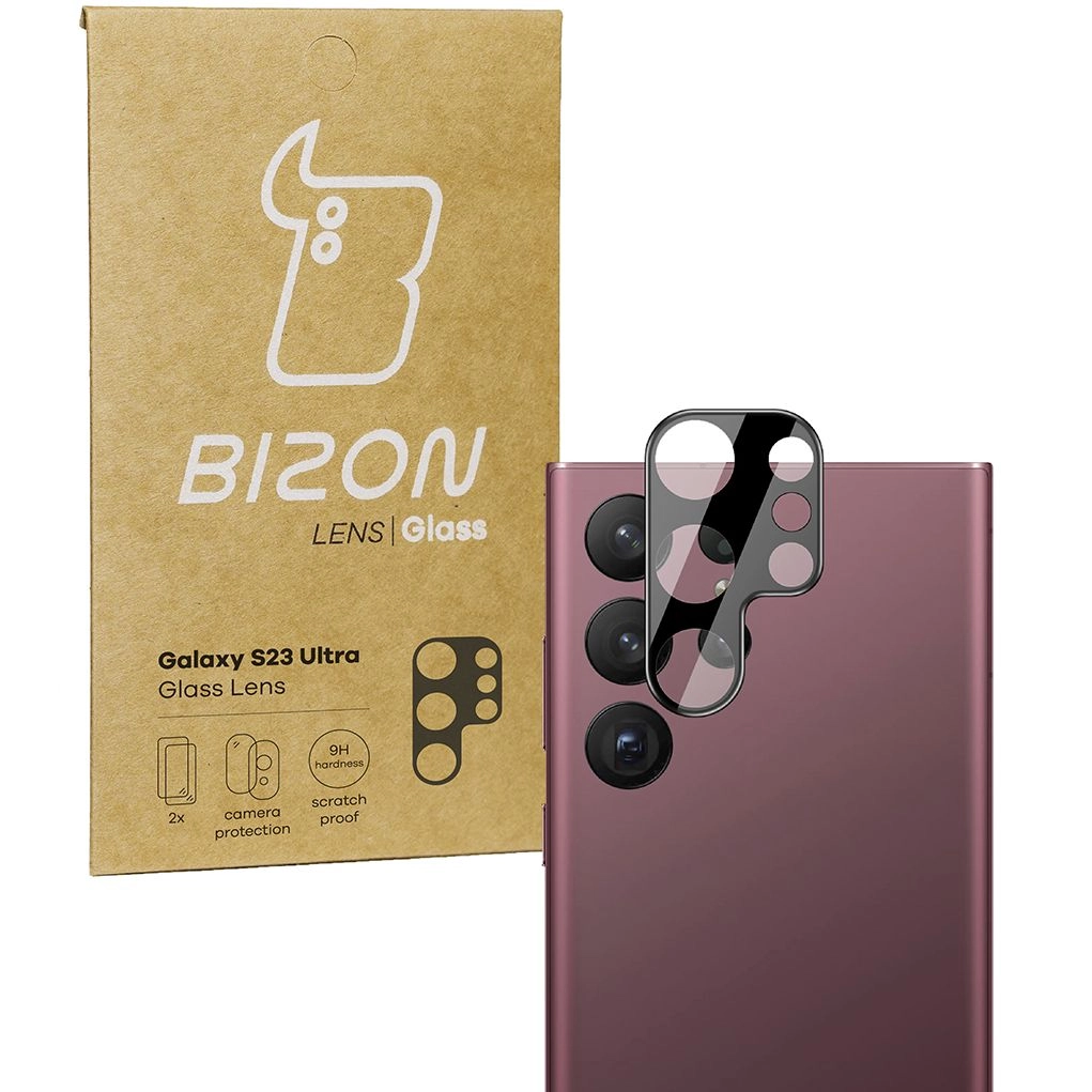 Szkło ochronne Bizon na aparat Lens do Galaxy S23 Ultra 2 sztuki