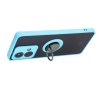 Etui Bizon z uchwytem na palec Hybrid Ring do Motorola Edge 40 Neo Przydymione z jasnoniebieską ramką