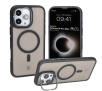 Etui Bizon Eclipse z MagSafe i podstawką do iPhone 16 Pro Max  Przydymione z czarną ramką