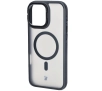 Etui Bizon Eclipse z MagSafe i podstawką do iPhone 16 Pro Max  Przydymione z czarną ramką