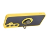 Etui Bizon z uchwytem na palec Hybrid Ring do Galaxy S25 / S24 Przydymione z żółtą ramką