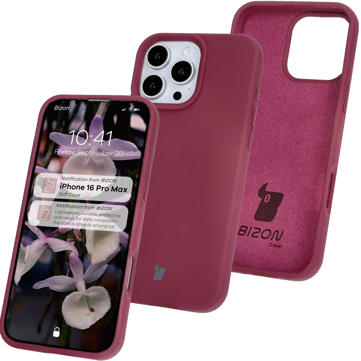 Etui Bizon Silikonowe Soft do iPhone 16 Pro Max Ciemno-fioletowy