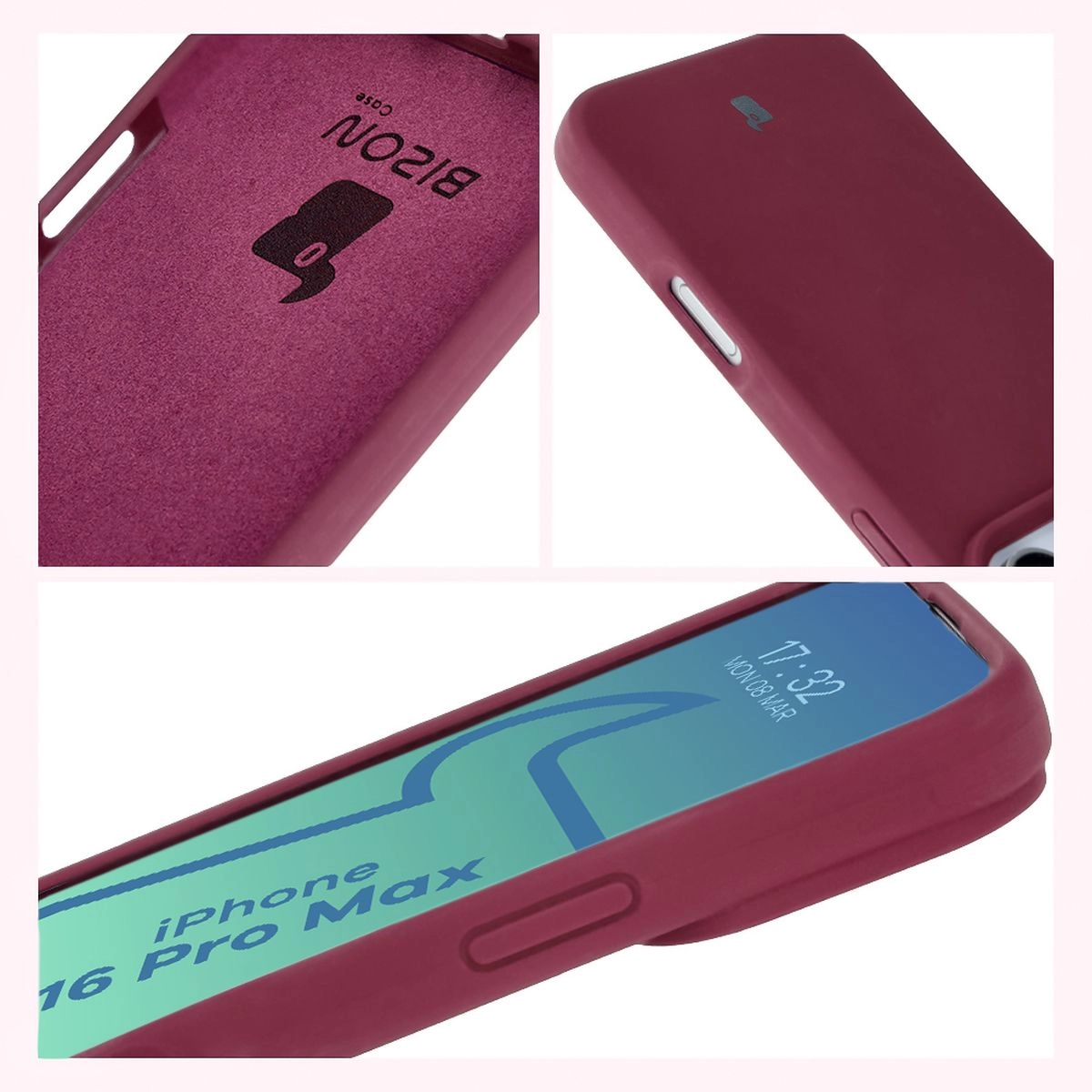 Etui Bizon Silikonowe Soft do iPhone 16 Pro Max Ciemno-fioletowy
