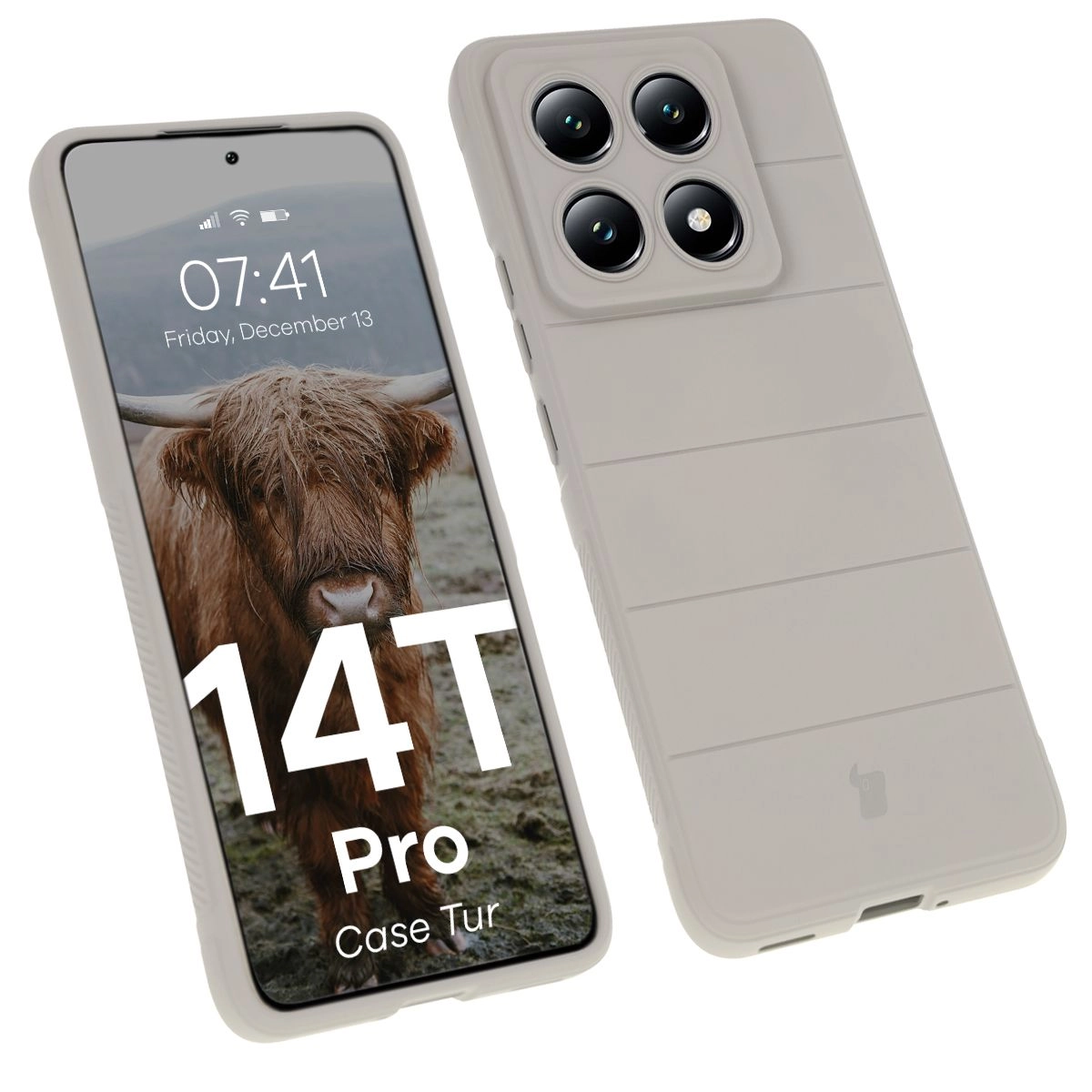 Etui Bizon Tur do Xiaomi 14T Pro Light Grey