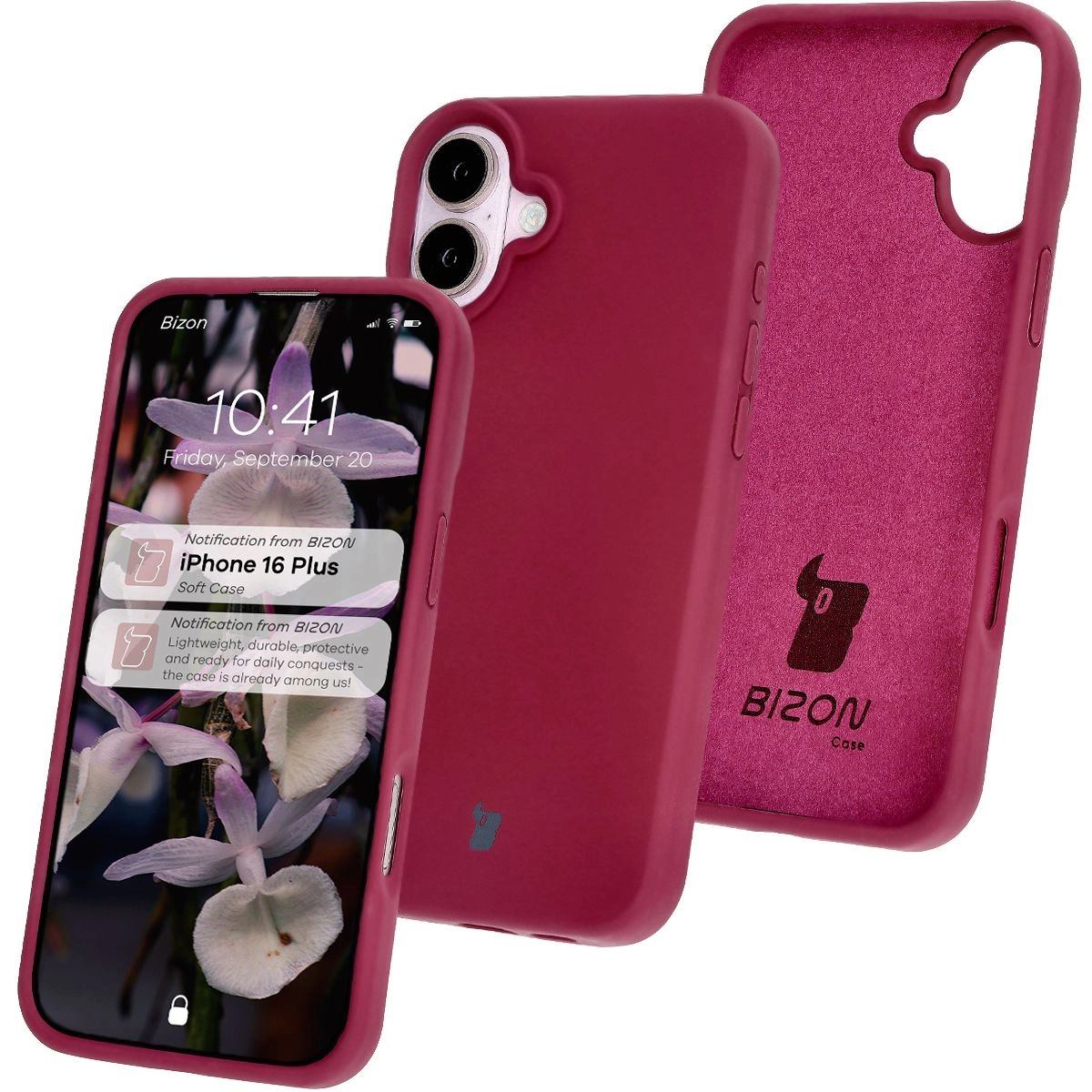 Etui Bizon Silikonowe Soft do iPhone 16 Plus Ciemno-fioletowy