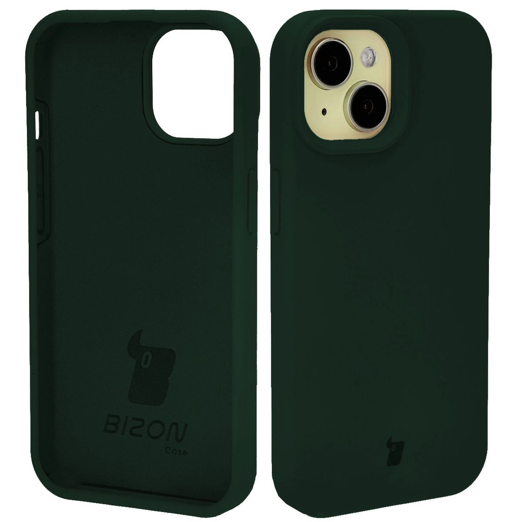 Etui Bizon Silikonowe Soft do iPhone 15 Ciemnozielony