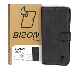 Etui Bizon z klapką Pocket do OnePlus 12 Czarny