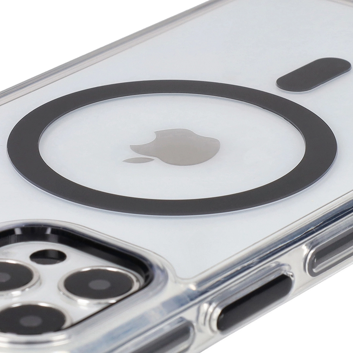 Etui Bizon Marco z MagSafe do iPhone 12 Pro / 12 Przezroczyste z czarną ramką