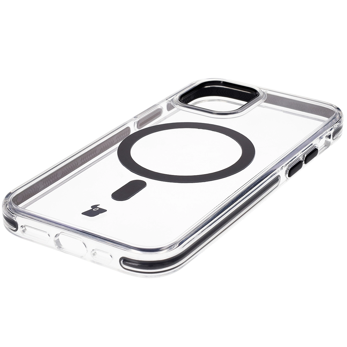 Etui Bizon Marco z MagSafe do iPhone 12 Pro / 12 Przezroczyste z czarną ramką