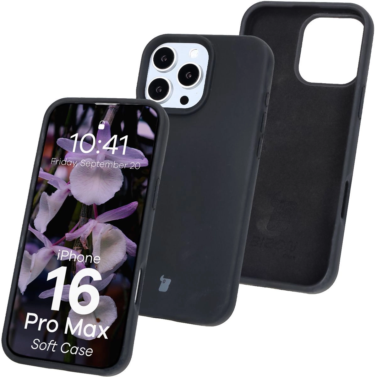 Etui Bizon Silikonowe Soft do iPhone 16 Pro Max Czarny