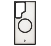 Etui Bizon MatteO z MagSafe do Samsung Galaxy S24 Ultra Półprzezroczyste z czarną ramką