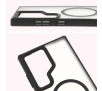 Etui Bizon MatteO z MagSafe do Samsung Galaxy S24 Ultra Półprzezroczyste z czarną ramką