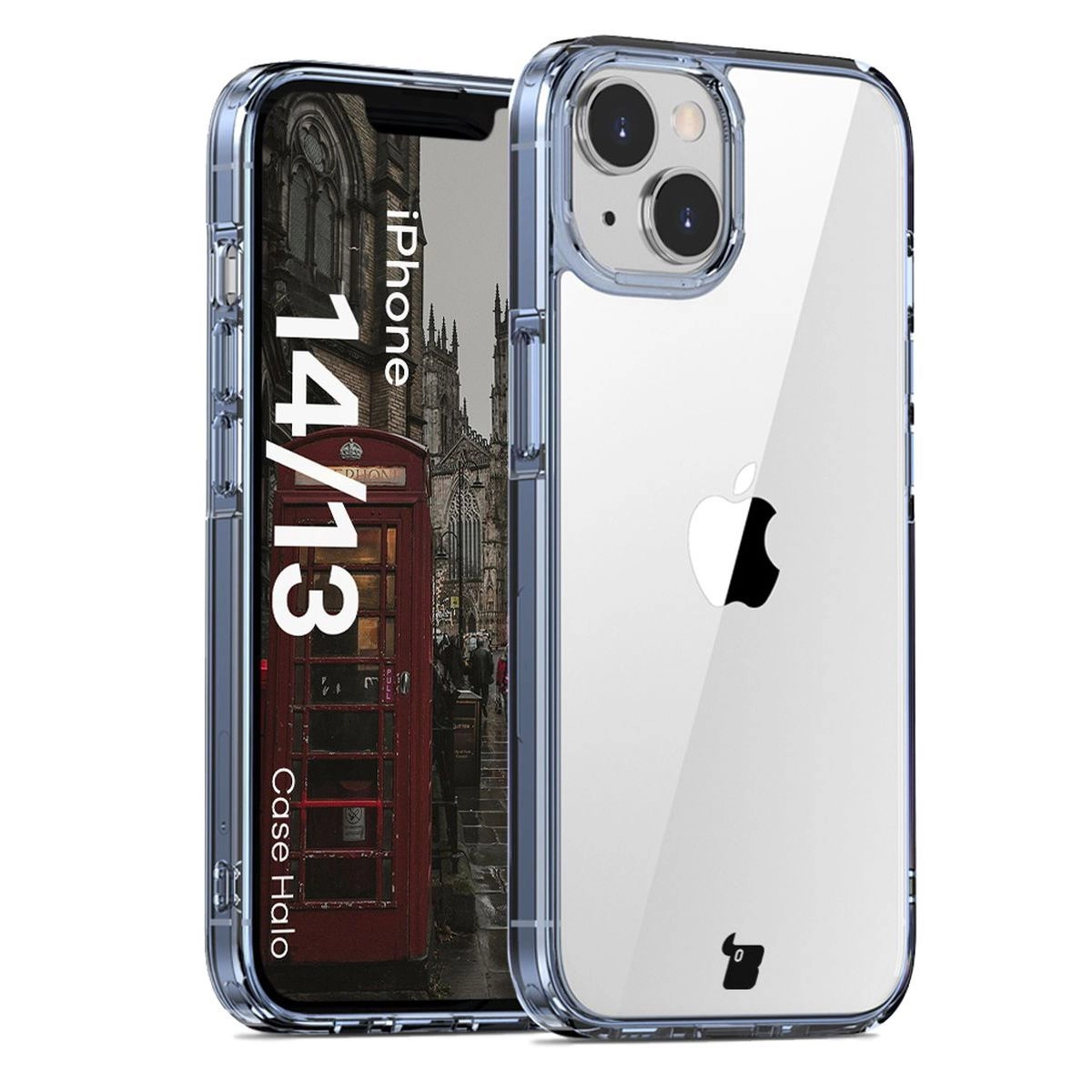 Etui Bizon Halo do iPhone 14 / 13 Przezroczysto-niebieskie