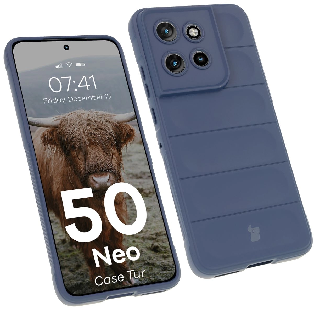 Etui Bizon Tur do Motorola Edge 50 Neo Dark Blue