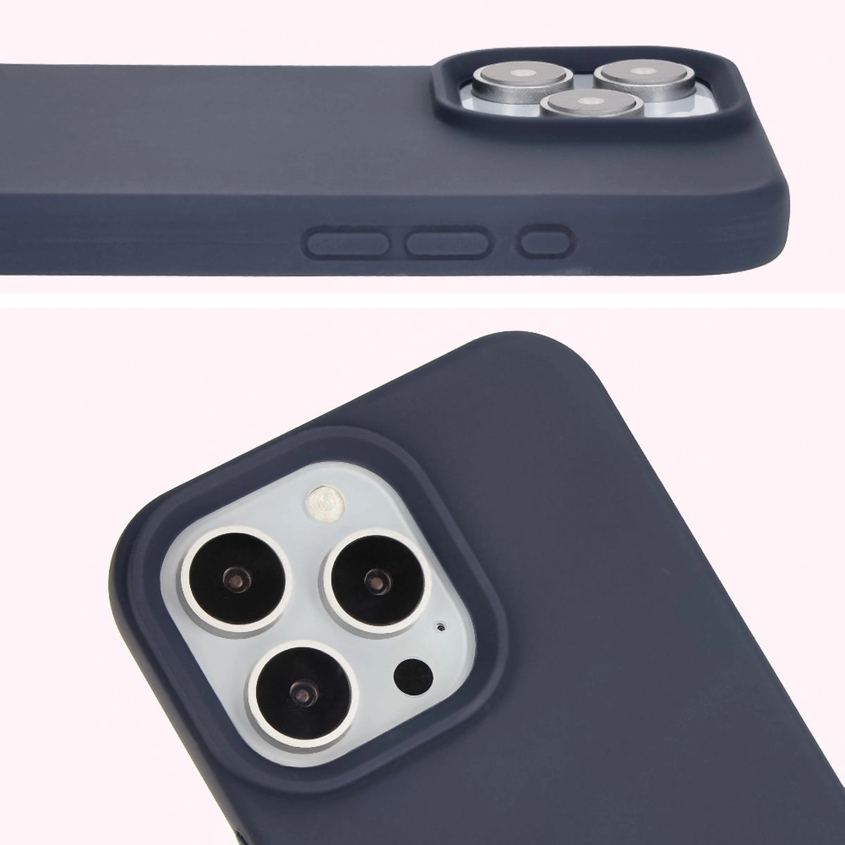 Etui Bizon Silikonowe Soft do iPhone 16 Pro Ciemno-niebieski