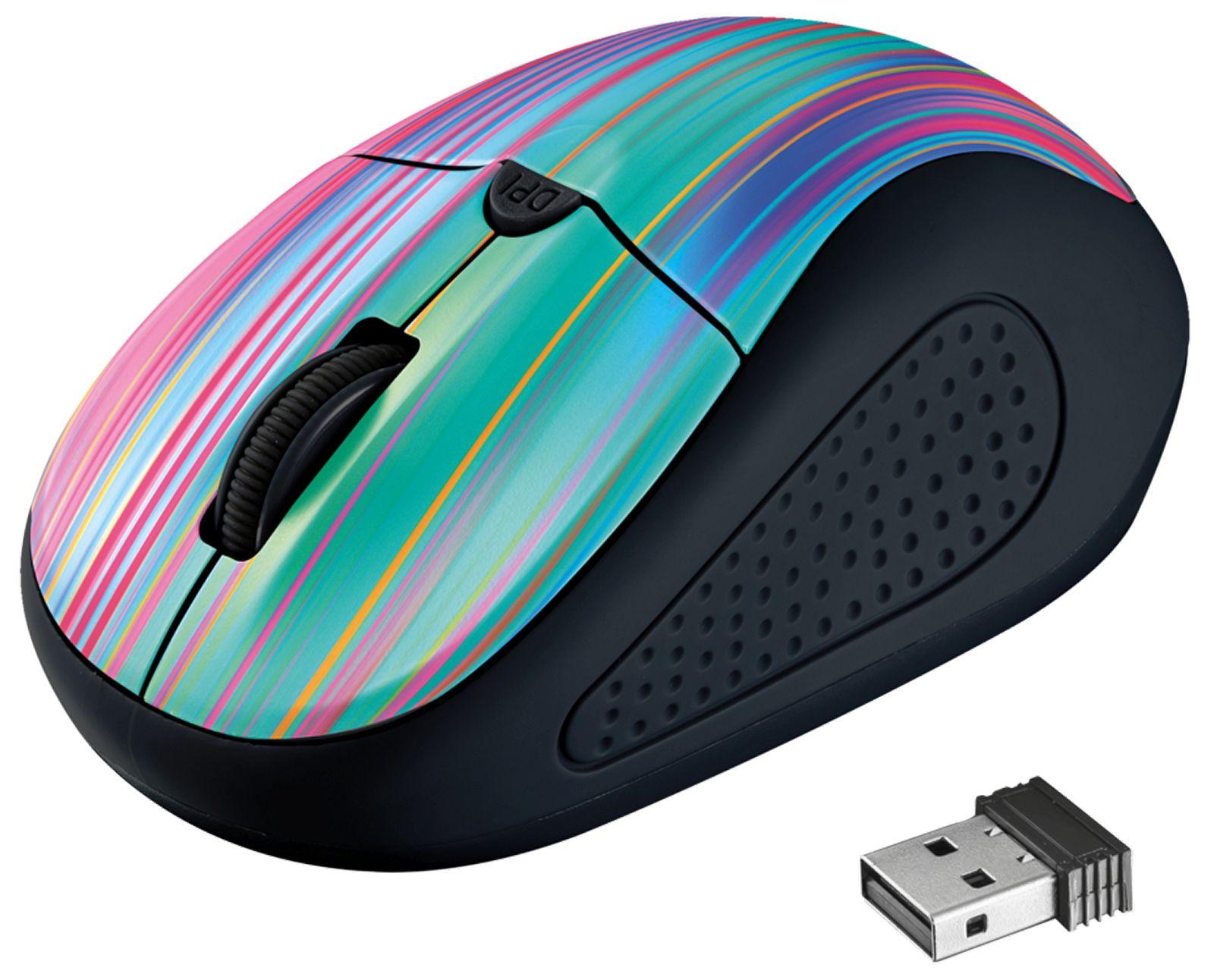 Myszka Trust Primo Wireless Mouse - black rainbow