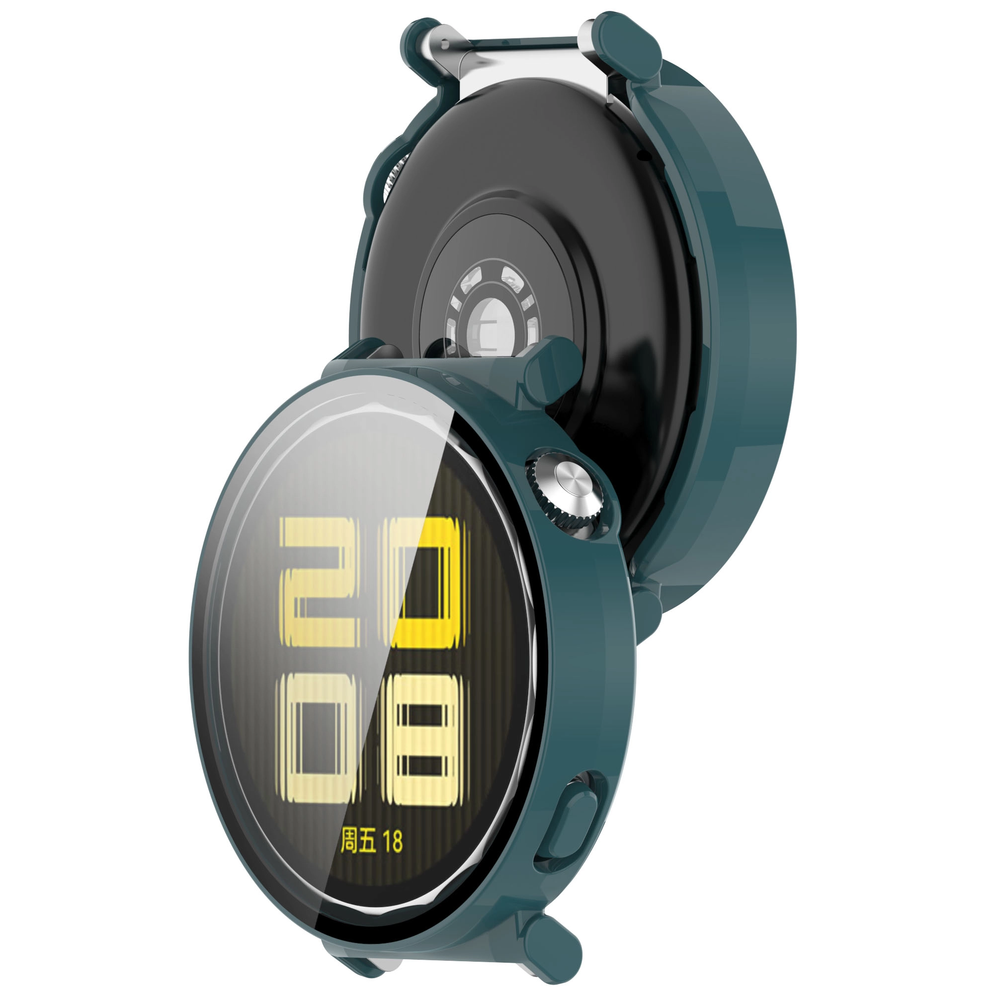 Nakładka na tarczę Bizon ze szkłem do Huawei Watch GT 5 41mm Zielony