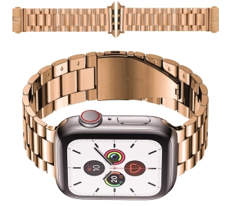 Bransoleta Bizon ze stali nierdzewnej Aura do Apple Watch 41/40/38mm Różowo-złoty