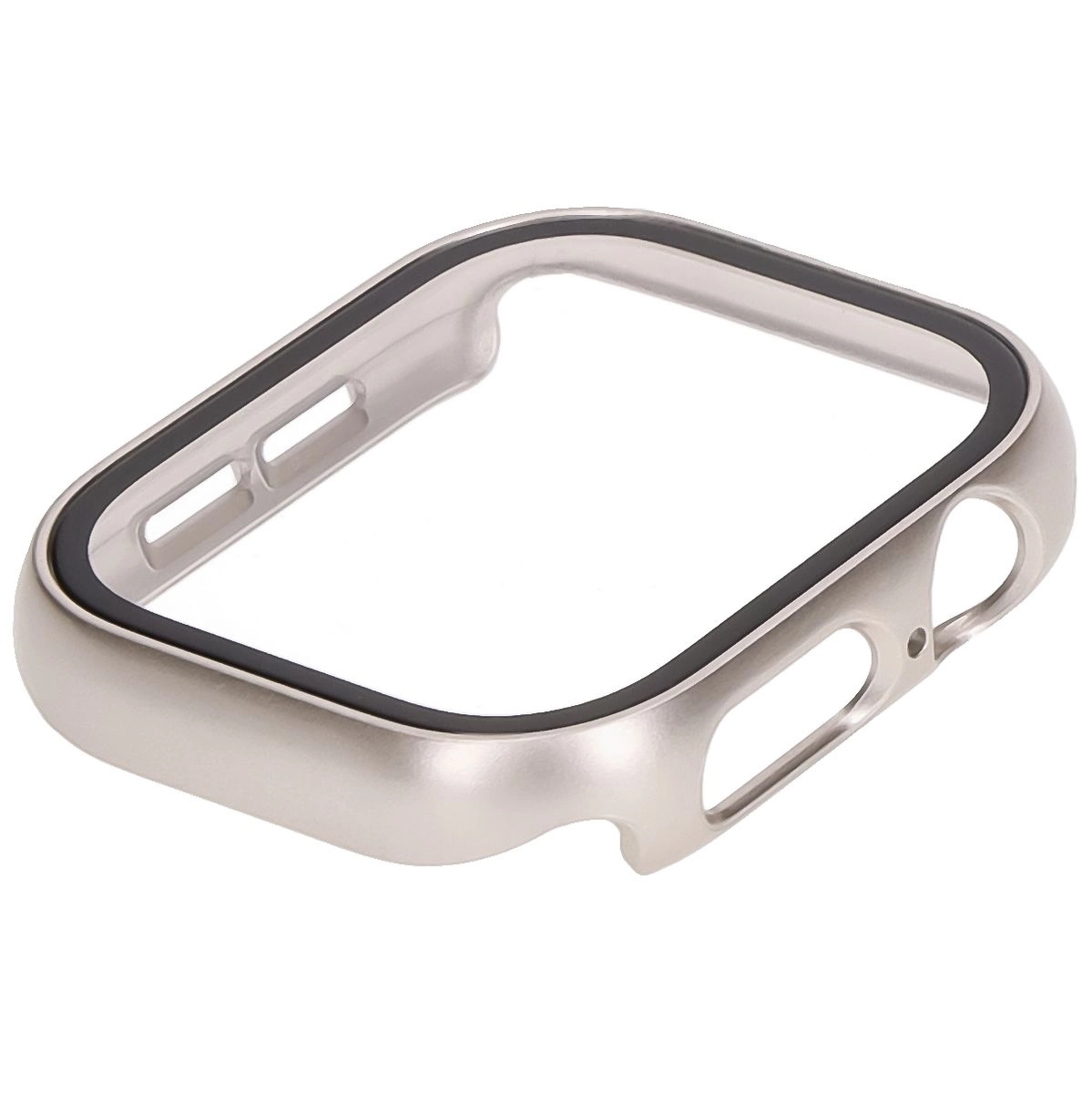 Nakładka na tarczę Bizon ze szkłem do Apple Watch 10 42mm Szampańskie