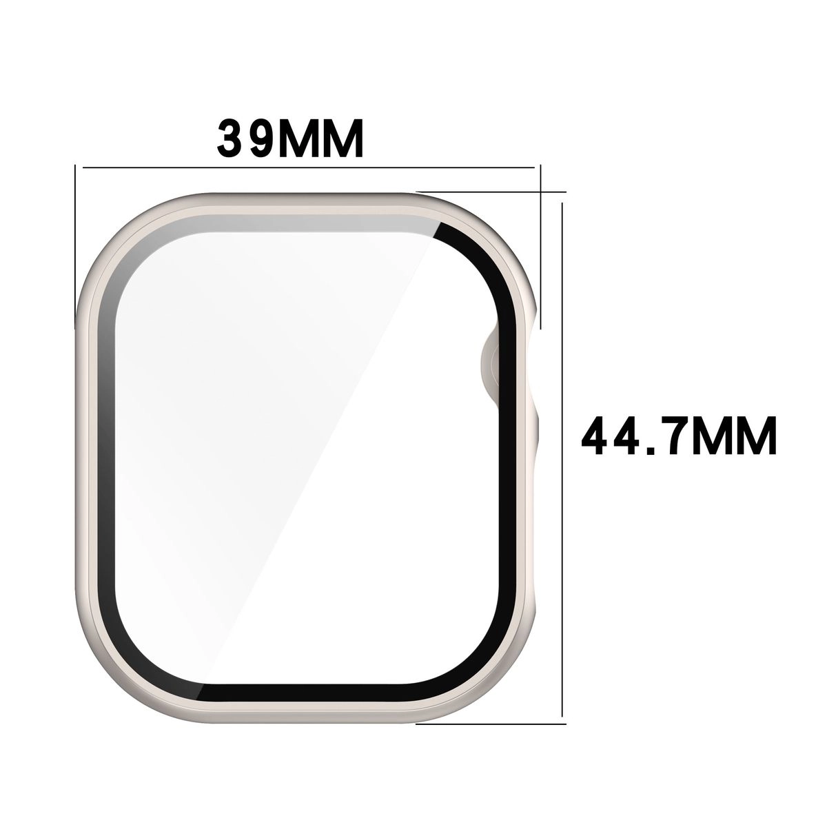 Nakładka na tarczę Bizon ze szkłem do Apple Watch 10 42mm Szampańskie