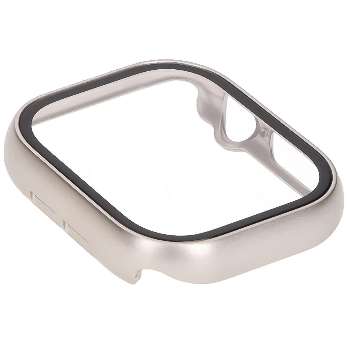 Nakładka na tarczę Bizon ze szkłem do Apple Watch 10 42mm Szampańskie