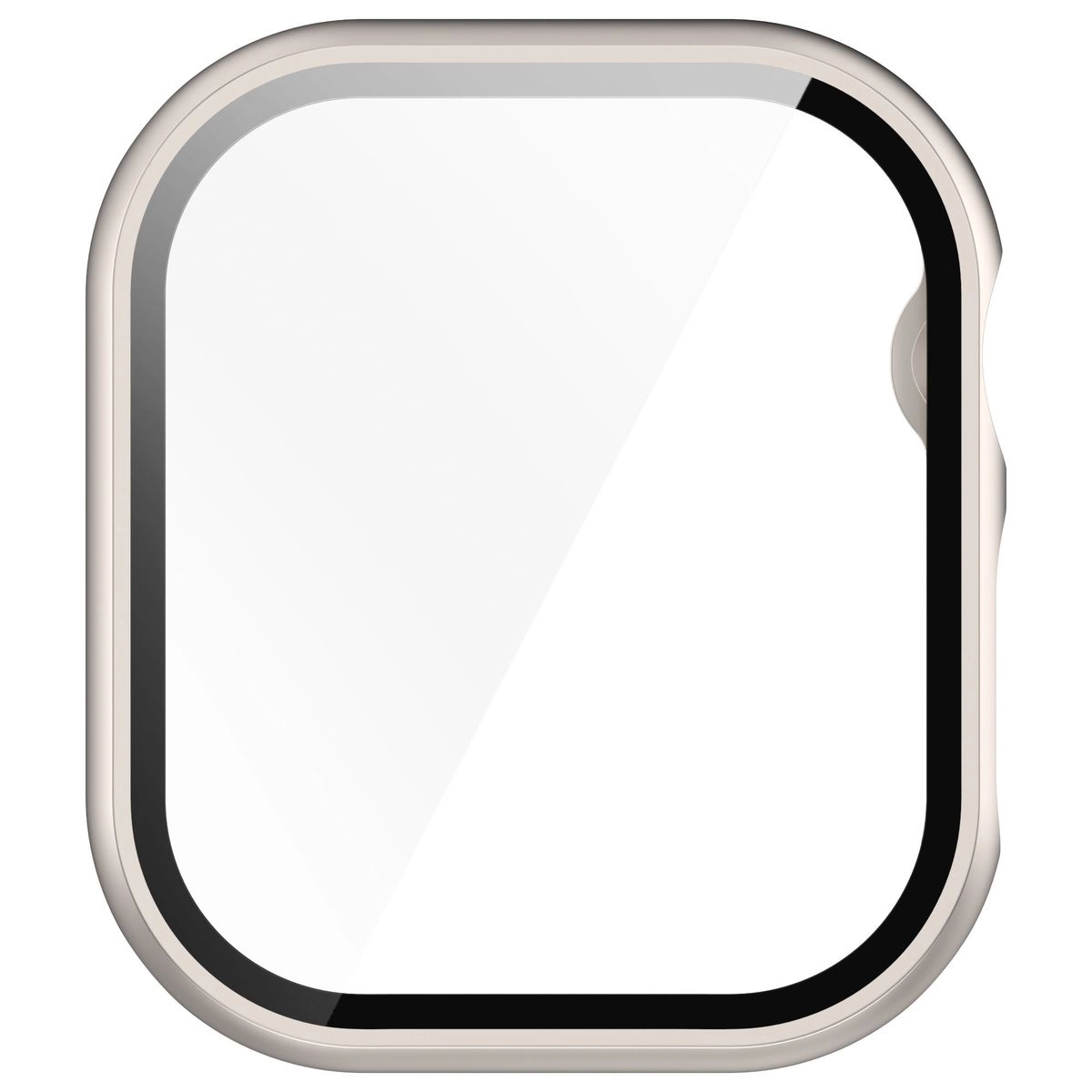 Nakładka na tarczę Bizon ze szkłem do Apple Watch 10 42mm Szampańskie