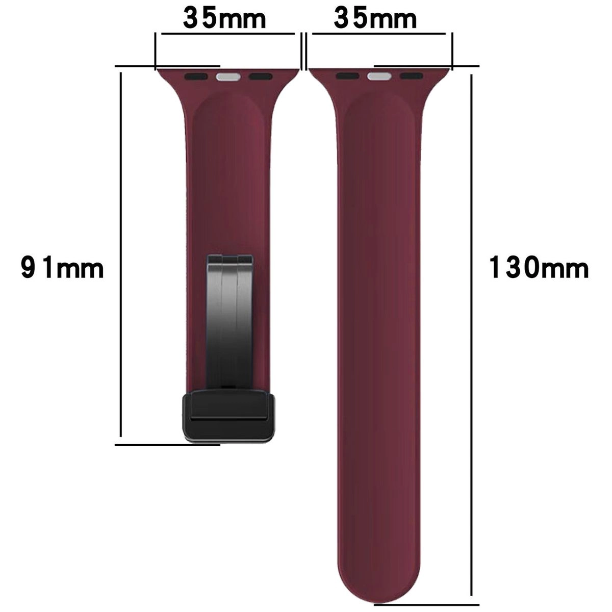 Pasek Bizon Strap Watch Silicone L do Apple Watch 44/45/46/49mm Burgundowy