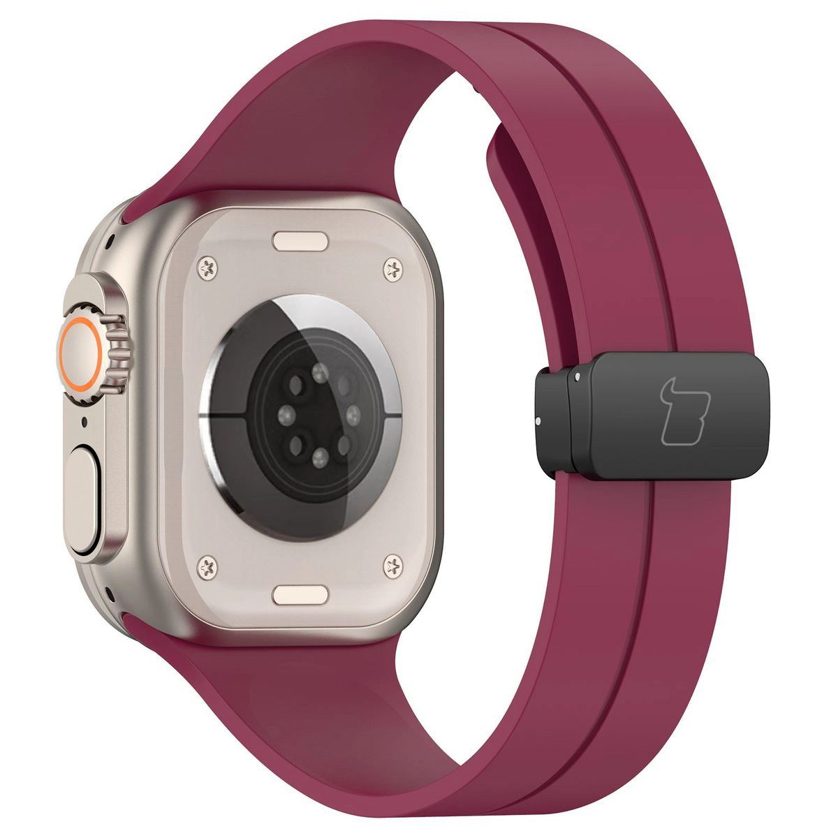 Pasek Bizon Strap Watch Silicone L do Apple Watch 44/45/46/49mm Burgundowy