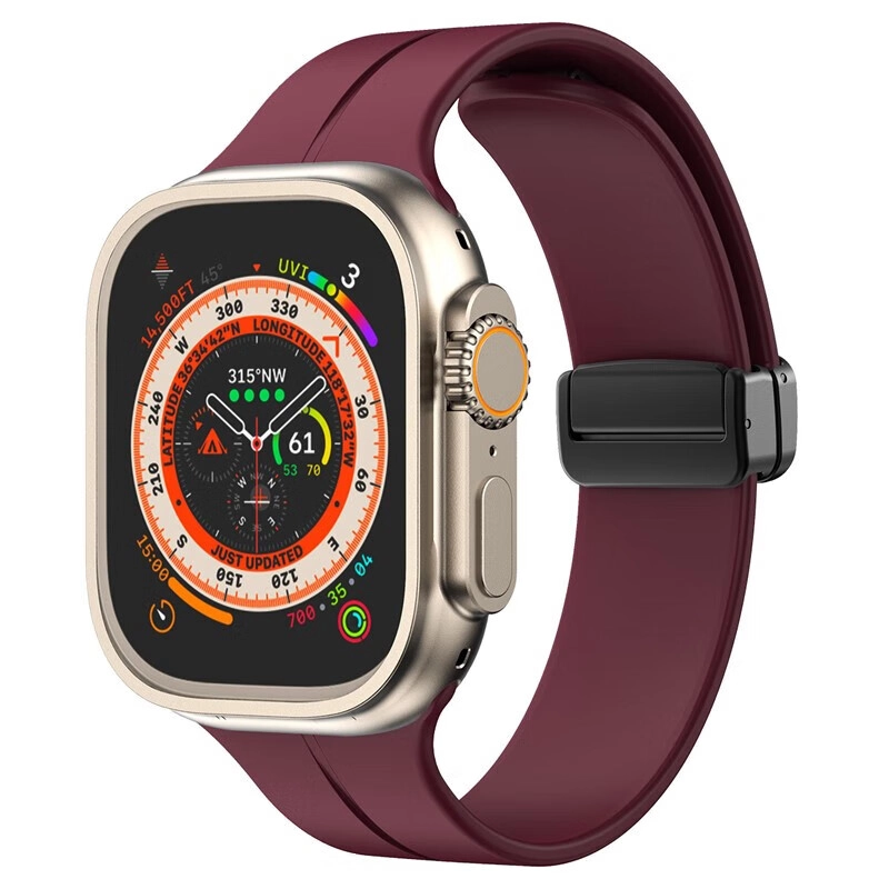 Pasek Bizon Strap Watch Silicone L do Apple Watch 44/45/46/49mm Burgundowy