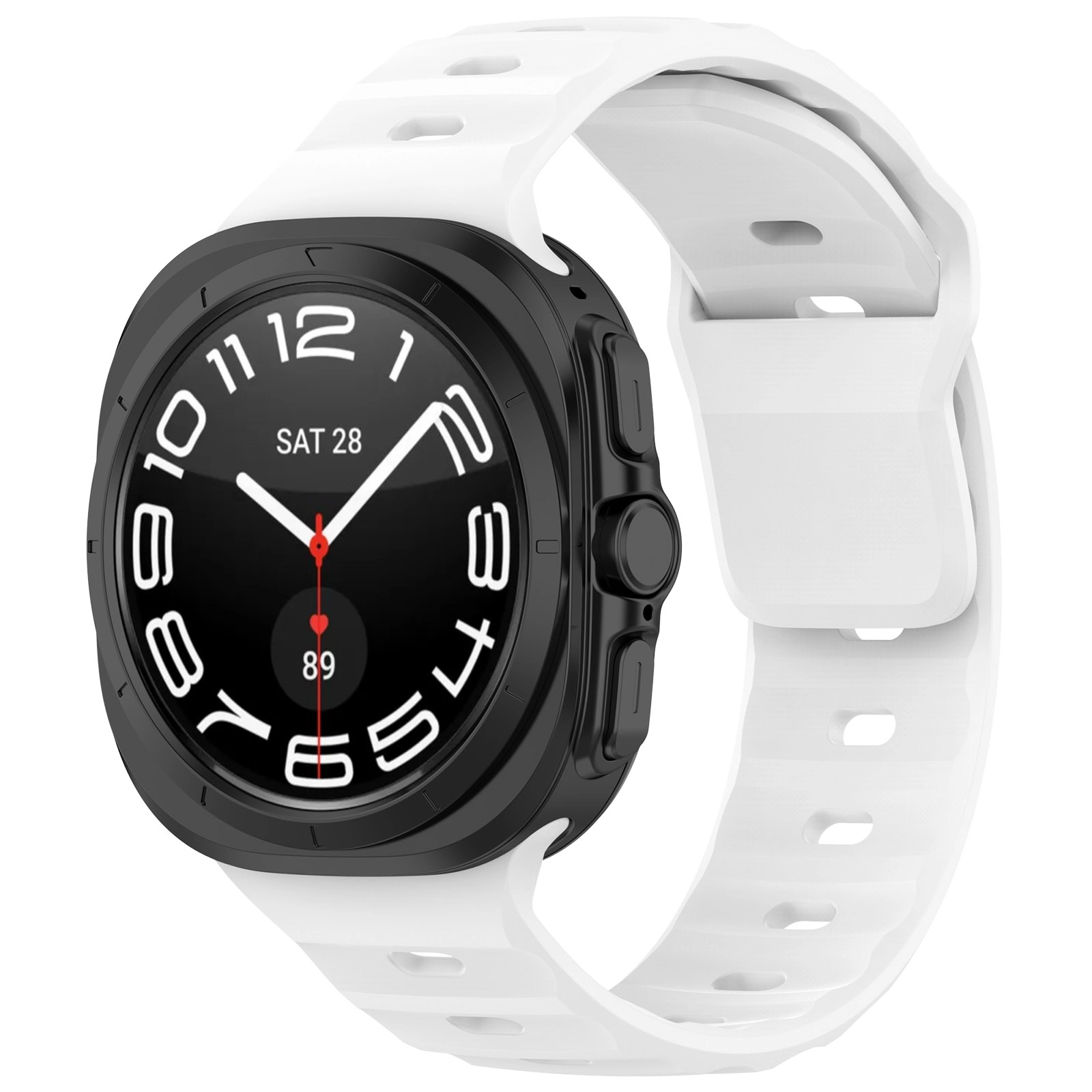 Pasek Bizon Strap Watch Silicone G do Galaxy Watch Ultra 47mm Biały