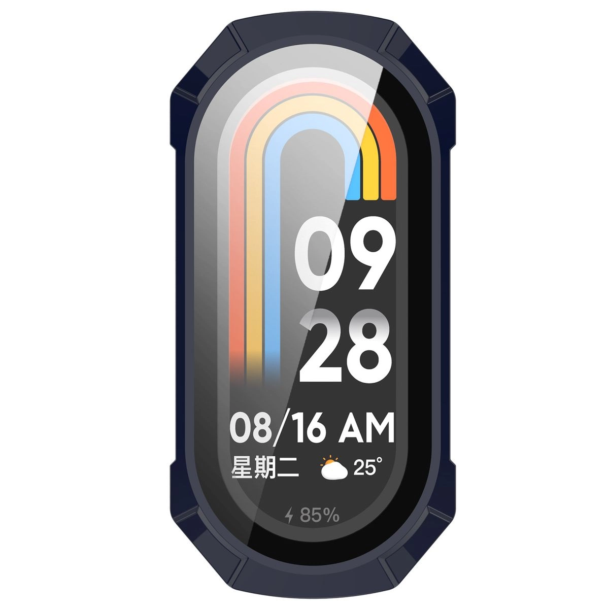 Nakładka na tarczę Bizon ze szkłem do Xiaomi Smart Band 9 Niebieski