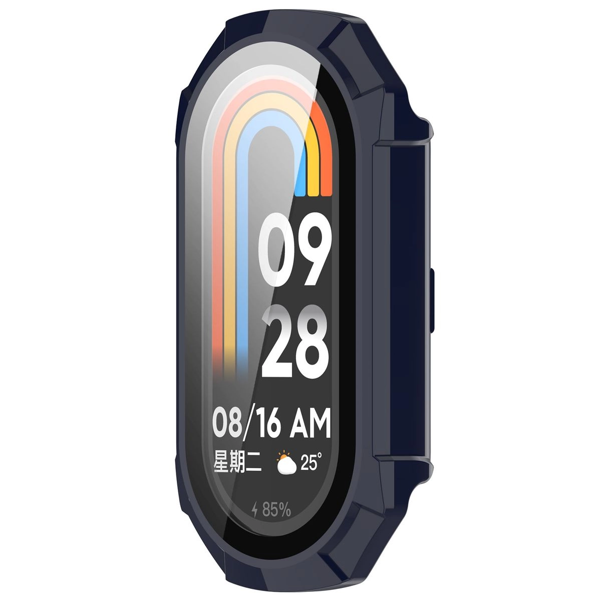 Nakładka na tarczę Bizon ze szkłem do Xiaomi Smart Band 9 Niebieski