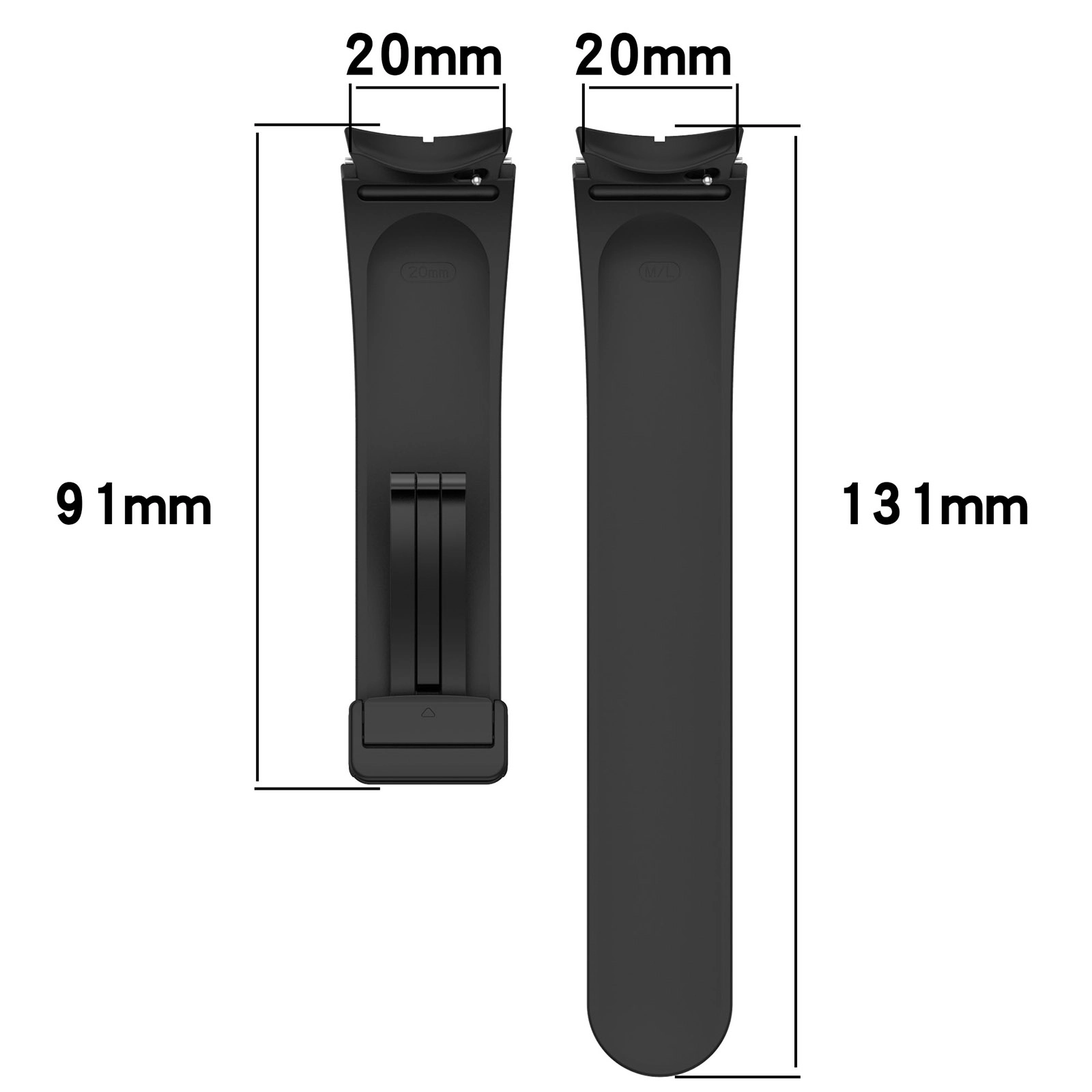 Pasek Bizon Strap Watch Silicone L do Galaxy Watch FE/7/6/6 Classic/5/5 Pro/4/4 Classic Czarny