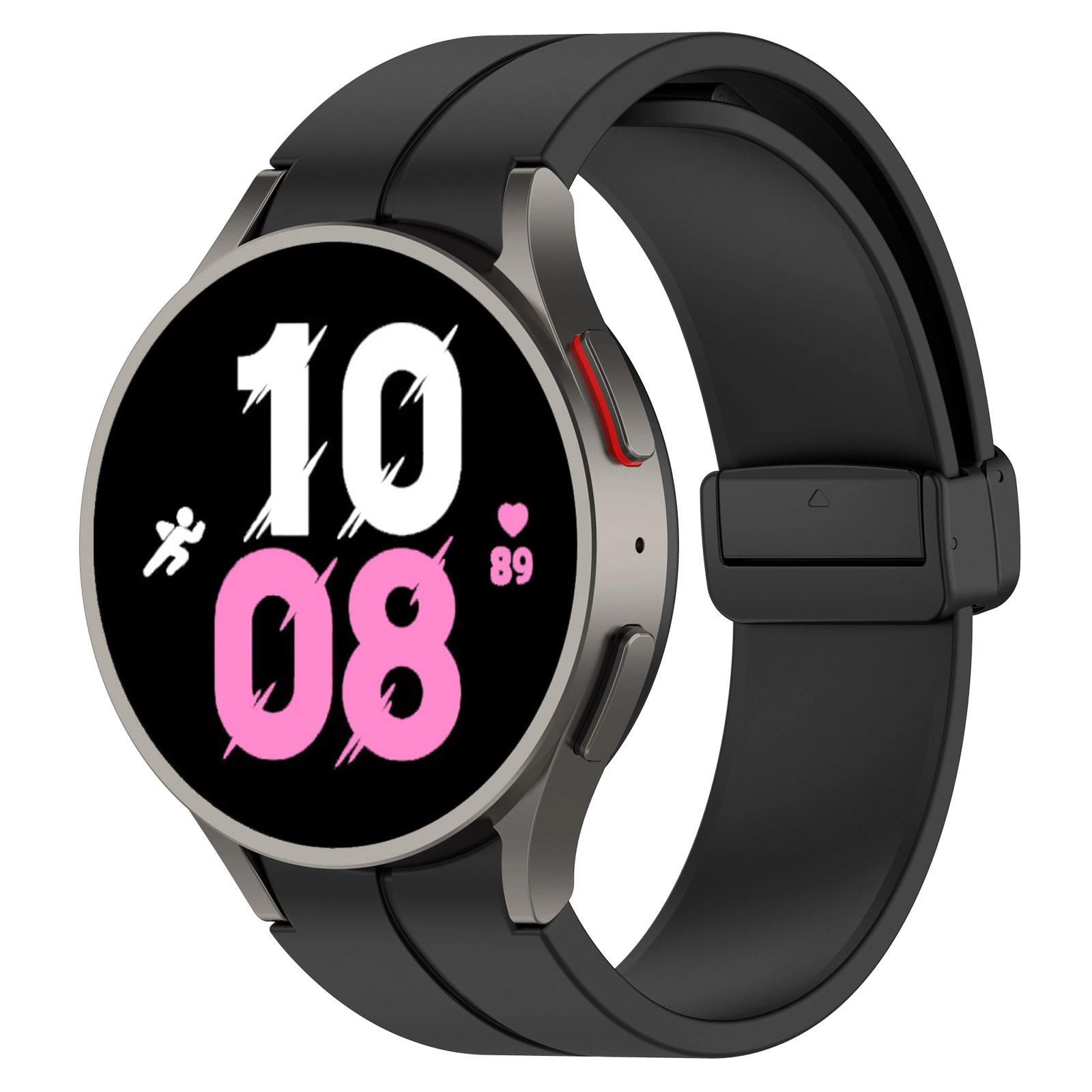 Pasek Bizon Strap Watch Silicone L do Galaxy Watch FE/7/6/6 Classic/5/5 Pro/4/4 Classic Czarny