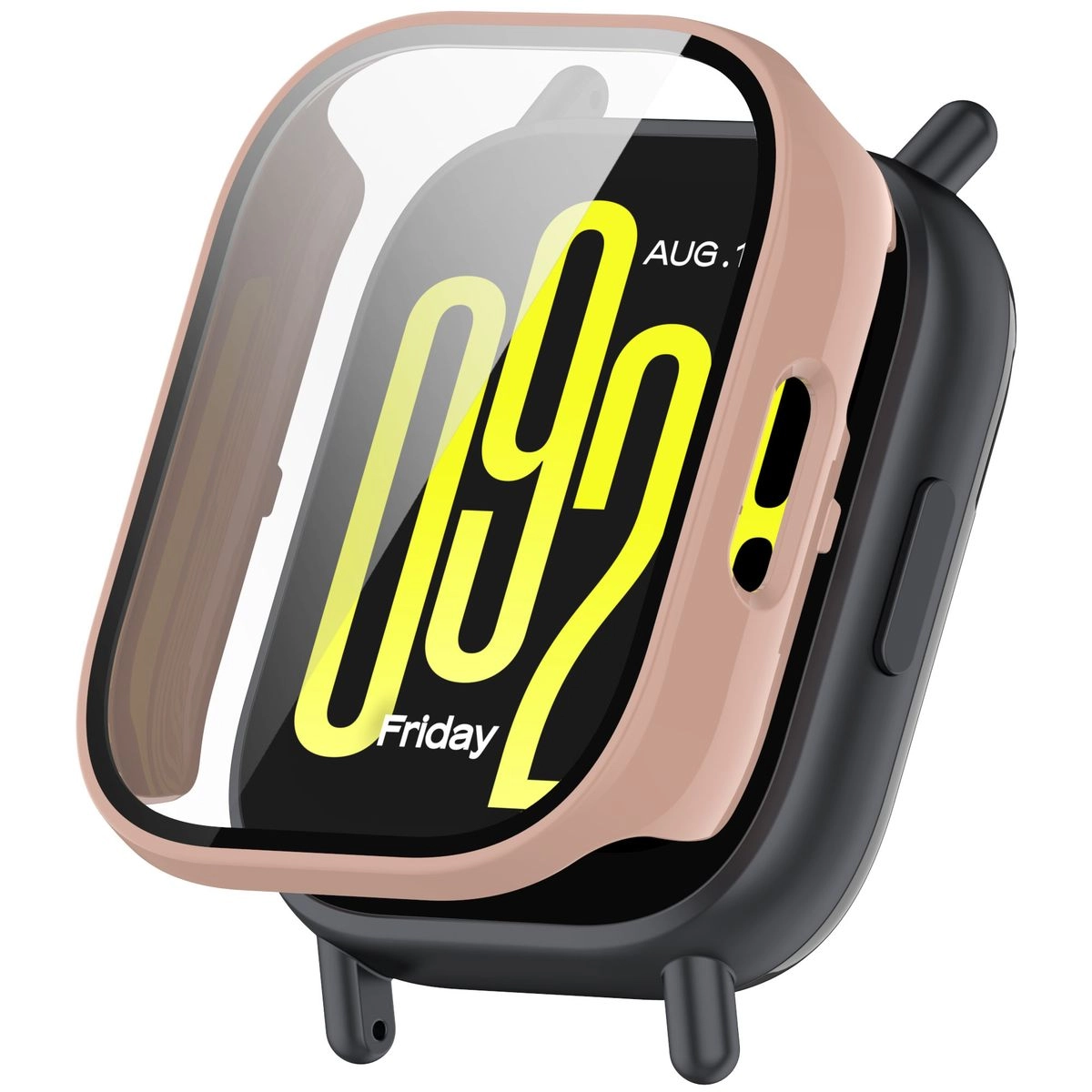 Nakładka na tarczę Bizon ze szkłem do Xiaomi Redmi Watch 5 Active Różowy