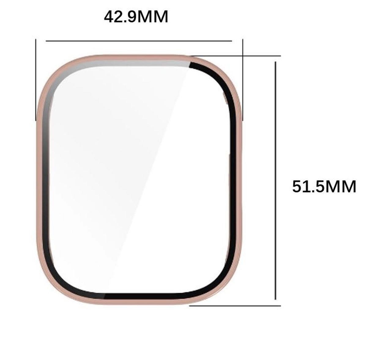 Nakładka na tarczę Bizon ze szkłem do Xiaomi Redmi Watch 5 Active Różowy