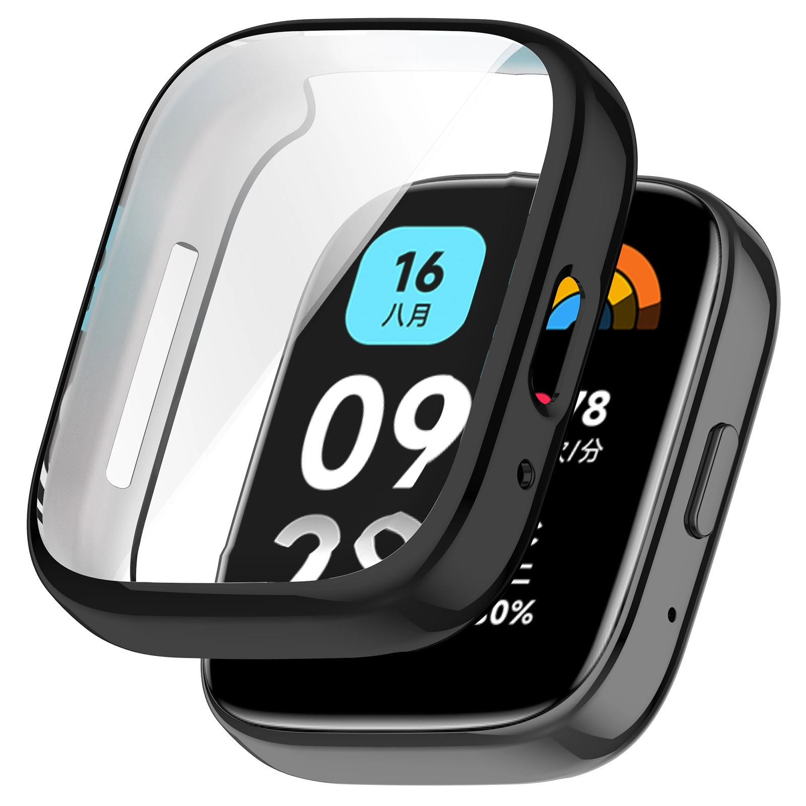 Nakładka na tarczę Bizon Felipe do Xiaomi Redmi Watch 3 Active Czarny