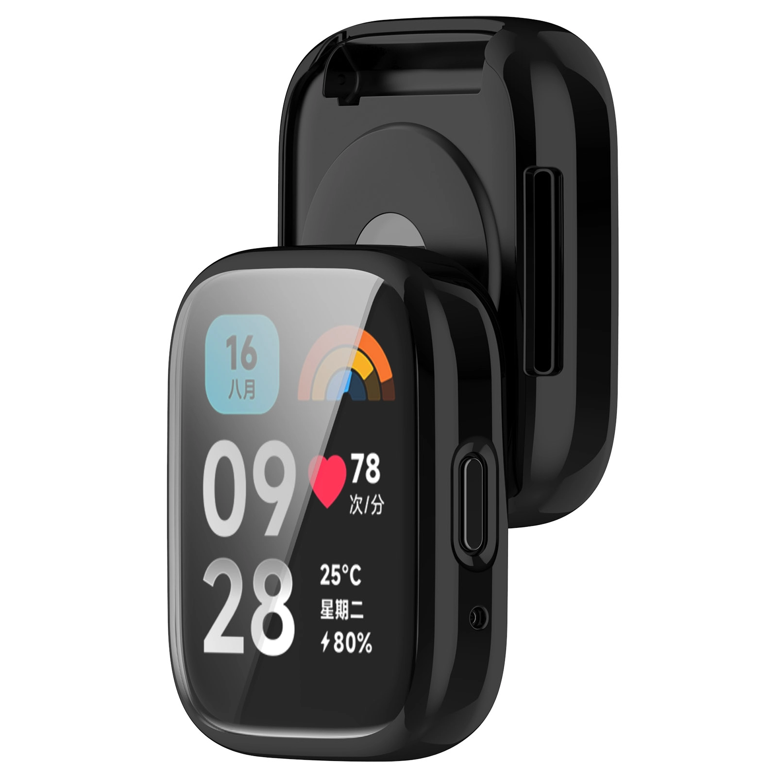 Nakładka na tarczę Bizon Felipe do Xiaomi Redmi Watch 3 Active Czarny