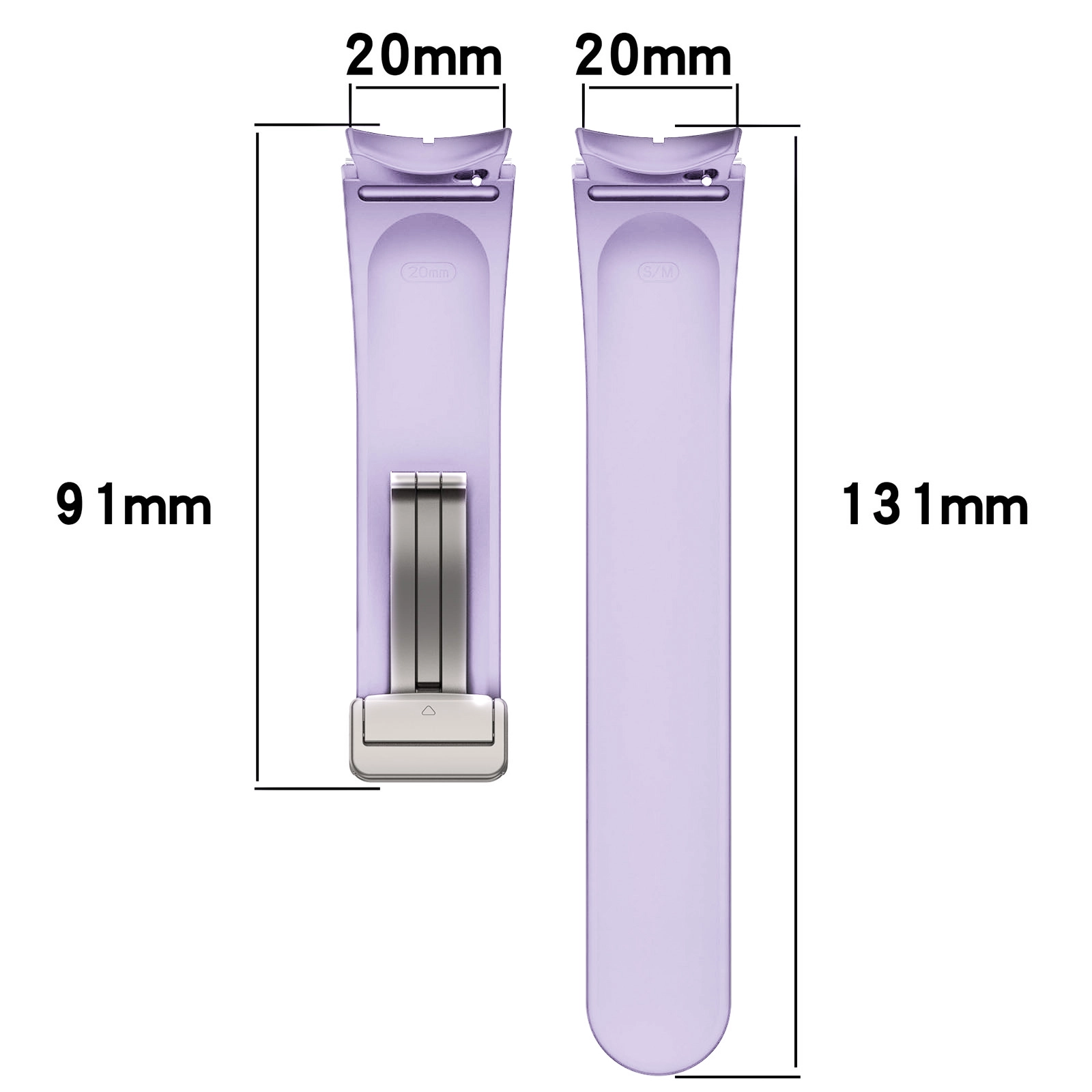 Pasek Bizon Strap Watch Silicone L do Galaxy Watch FE/7/6/6 Classic/5/5 Pro/4/4 Classic Lawendowy