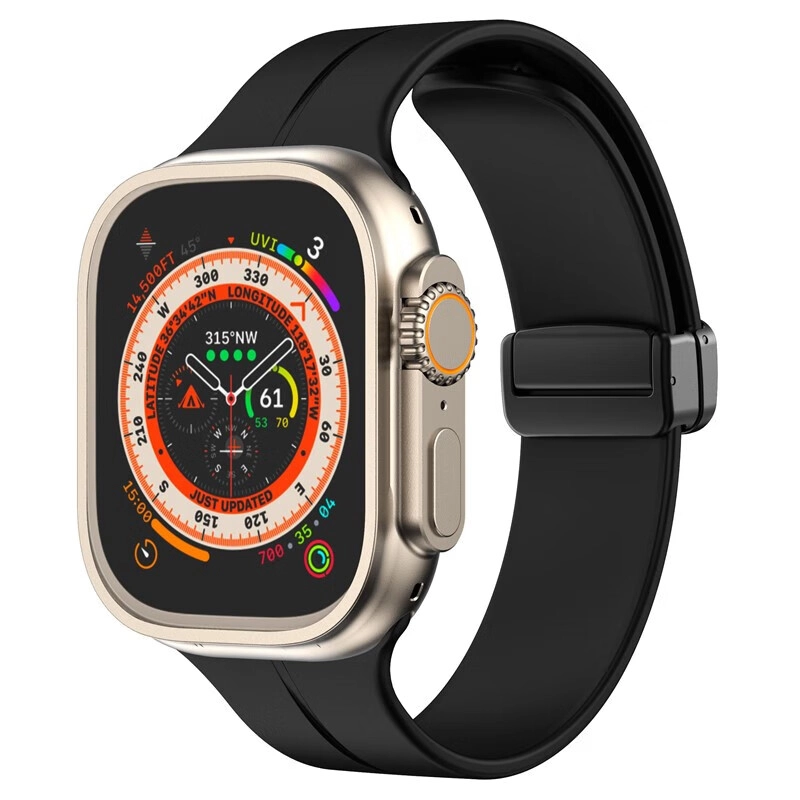 Pasek Bizon Strap Watch Silicone L do Apple Watch 44/45/46/49mm Czarny