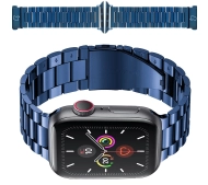 Bizon ze stali nierdzewnej Aura do Apple Watch 49/46/45/44/42mm Niebieski
