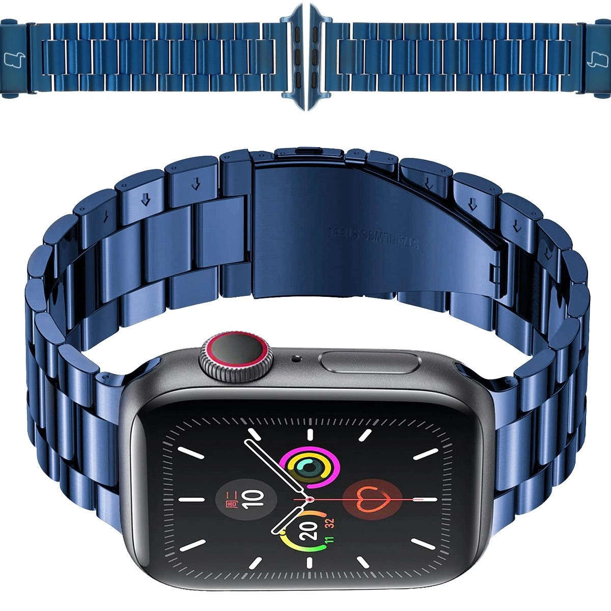 Bransoleta Bizon ze stali nierdzewnej Aura do Apple Watch 49/46/45/44/42mm Niebieski