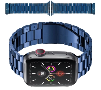 Bransoleta Bizon ze stali nierdzewnej Aura do Apple Watch 49/46/45/44/42mm Niebieski