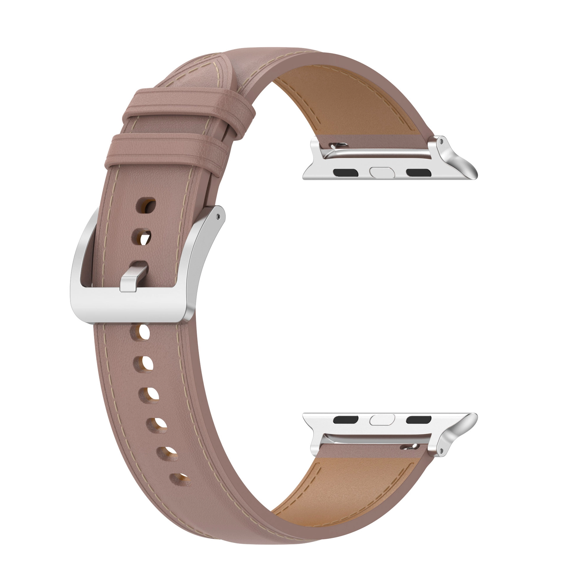 Pasek Bizon skórzany Casual do Apple Watch 44/45/46/49mm Różowy