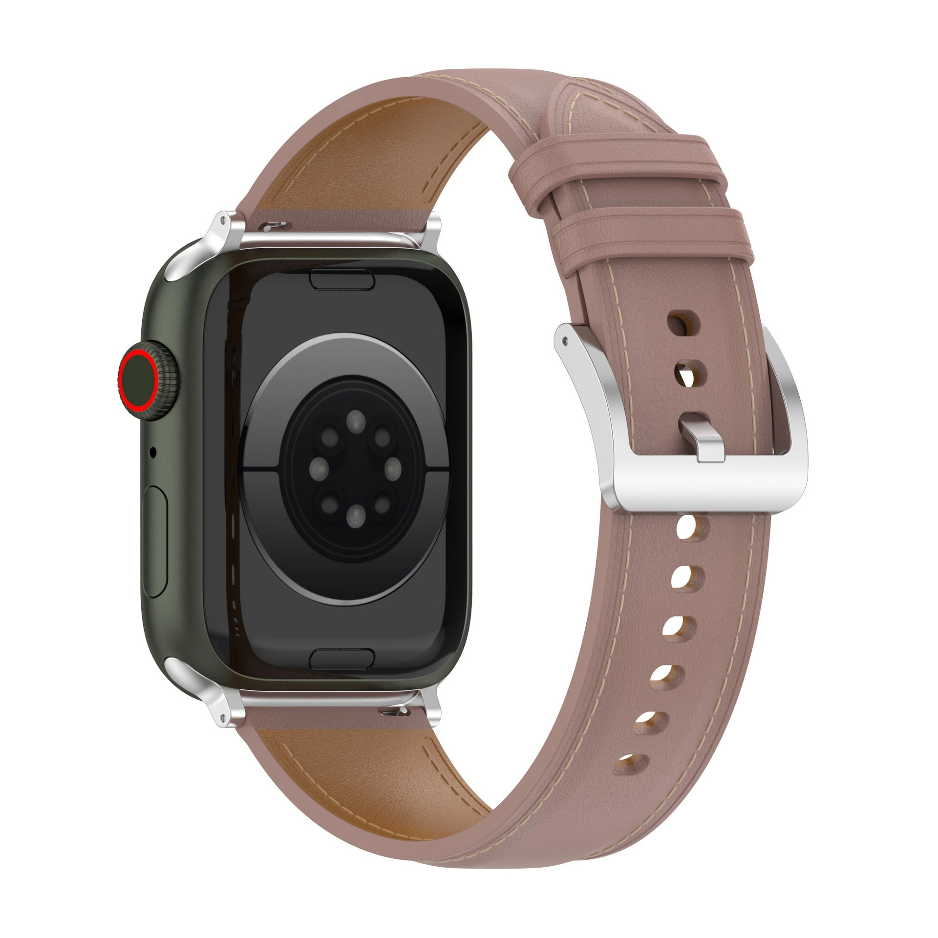 Pasek Bizon skórzany Casual do Apple Watch 44/45/46/49mm Różowy